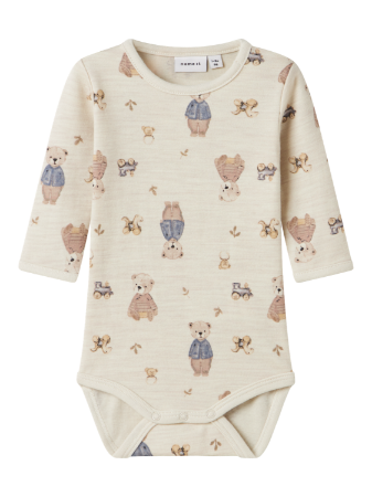 NAME IT Langarmbody Aus Wolle Für Baby-Jungen - Weicher Basic-Body