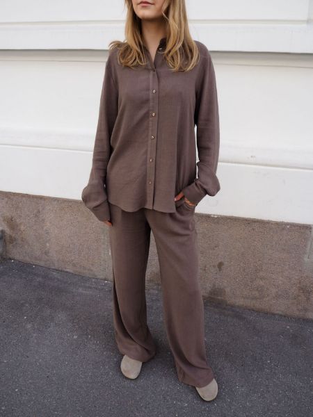 SELECTED FEMME Dames Slfviva-gulia Hw Long Linen Pant Noos stoffen broek, wit (snow white), 40