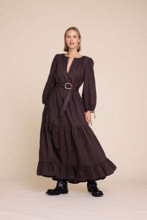 knee length dresses for ladies Line of Oslo Harriet Viscose Dress Port – Ny & Ne main image 0