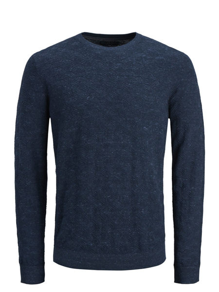 Bilde av JACK&JONES - CHARLES STRIKKEGENSER - MØRKEBLÅ