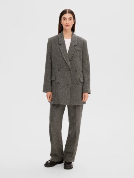 Selected FRITA LS NOOS - Halflange jas - black/zwart