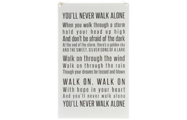 Kjøp Metallskilt m/tekst Liverpool You´ll never walk alone 16x27cm
