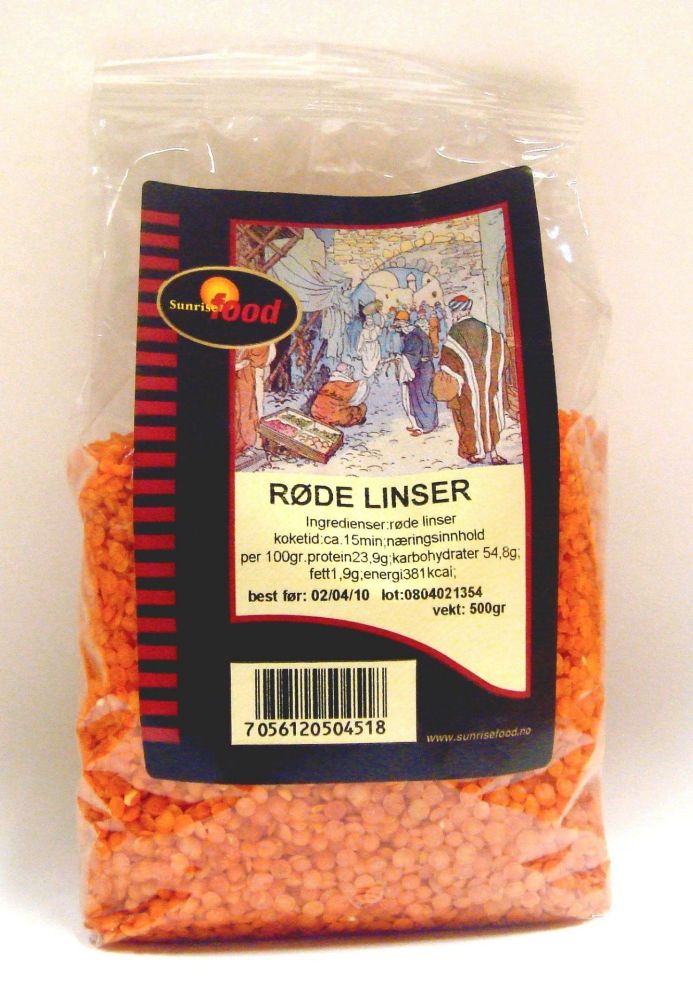 Sunrise food - sunrise røde linser