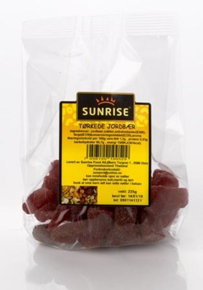 Sunrise food - sunrise jordbær tørket