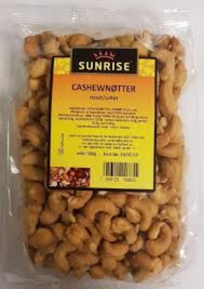 Sunrise food - sunrise cashewnøtter ristet saltet