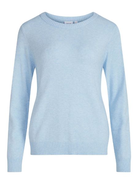 Bilde av VIRIL O-NECK L/S KNIT TOP - LYSEBLÅ