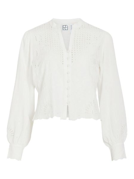 Bilde av ROUMAISY LS V-NECK SKJORTE - HVIT