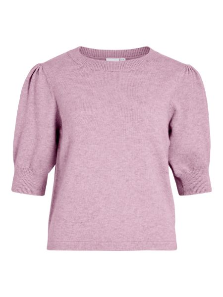 Bilde av VIRIL 2/4 SLEEVE O-NECK KNIT TOP - LYS LILLA