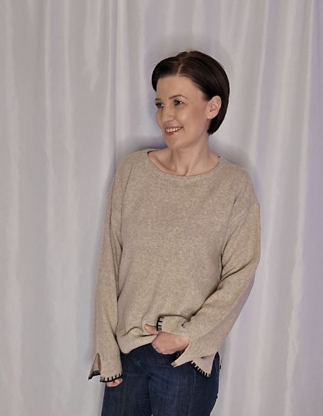 Bilde av KNIT PULLOVER - BEIGE/BRUN