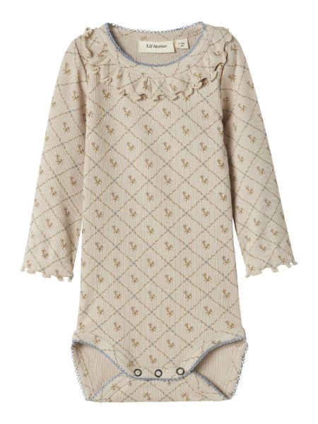 Bilde av NBFGAGO KUG LS SLIM BODY LIL - BEIGE MED MØNSTER