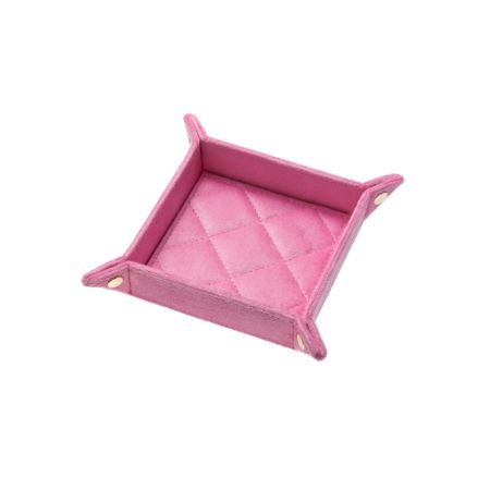 VELVET QUILTED JEWELLERY TRAY SMALL BUBBLEGUM PINK VELVET QUILTED JEWELLERY TRAY SMALL BUBBLEGUM PINK