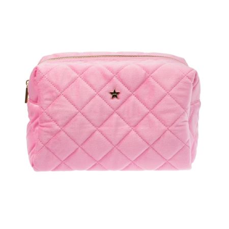 VELVET SQUARE QUILTED MAKE-UP POUCH LARGE IBIZA BLUE VELVET SQUARE QUILTED MAKE-UP POUCH LARGE IBIZA BLUE