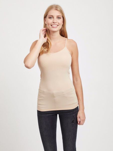 Hvit T-skjorter & topper from Vila -SURFACE SPAGETTI STROPP TOPP - CUBAN SAND