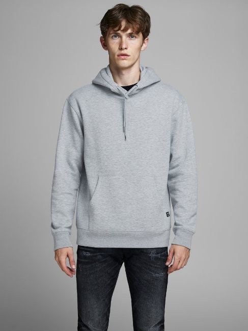 Hvit Hettegensere from Jack&Jones -SOFT PLAIN HETTEGENSER - LIGHT GREY