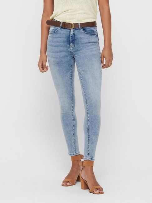 Blå High Waisted Jeans from Only -PAOLA HIGHWAIST JEANS - LIGHT BLUE DENIM