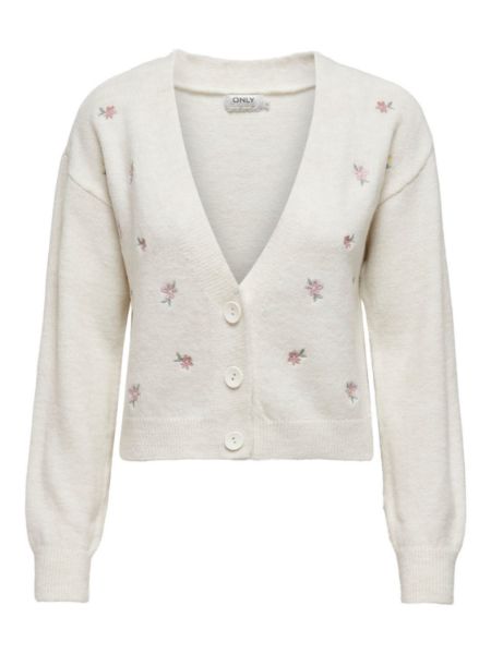 Bilde av ONLANNIE CARDIGAN MED BRODERIER - HVIT