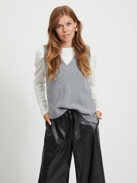 Bilde av VIRIL STRIKKET VEST - MEDIUM GREY MELANGE