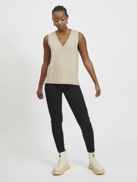 Bilde av VIRIL STRIKKET VEST - NATURAL MELANGE