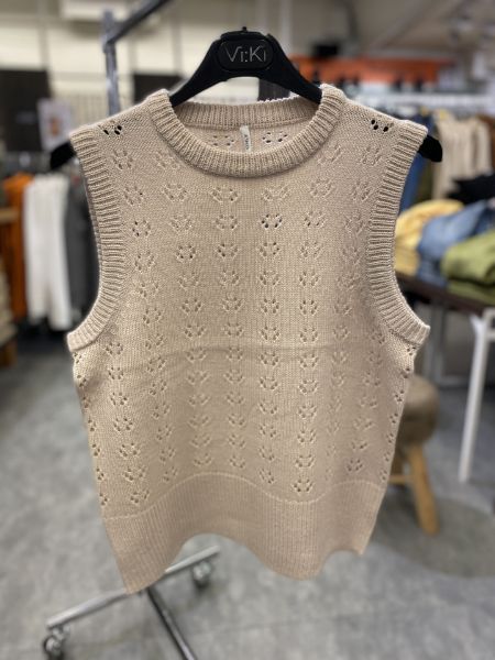 Bilde av ONLASTRALA STRIKKET VEST - BEIGE