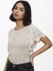 Bilde av JDYSOLIS STRIKKET TOPP - HVIT BEIGE