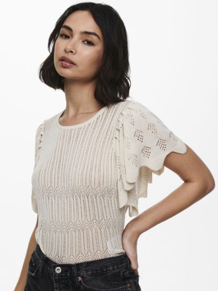Bilde av JDYSOLIS STRIKKET TOPP - HVIT BEIGE