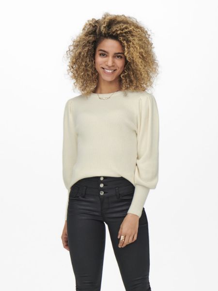 Bilde av ONLKATIA STRIKKET GENSER - BEIGE / WHITECAP GRAY