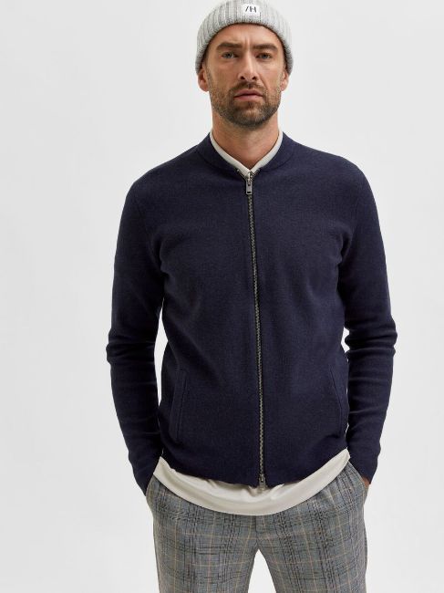 Bilde av SLHRONNY CARDIGAN - HERRE - BLÅ / SKY CAPTAIN - SELECTED HOMME - SPESIFIKASJONATTRIBUTTER