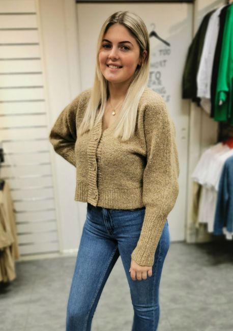 Bilde av ONLPEONY STRIKKET CARDIGAN - BEIGE / SAFARI