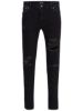 Bilde av LIAM SKINNY FIT RIPPED -BLACK DENIM