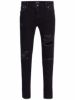 Bilde av LIAM SKINNY FIT RIPPED -BLACK DENIM